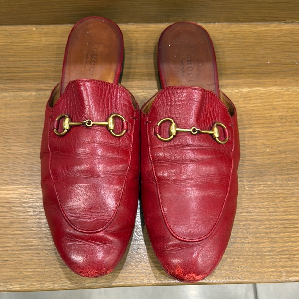 Gucci Princetown Women’s Red Leather Mules